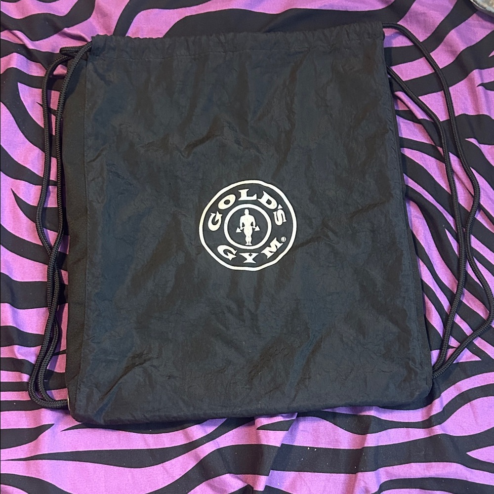 Gold's Gym Vintage Black Drawstring Backpack